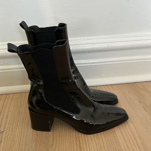 patent leather Zara Chelsea boots